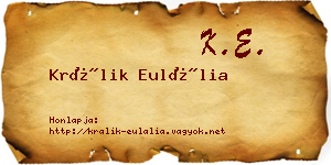 Králik Eulália névjegykártya